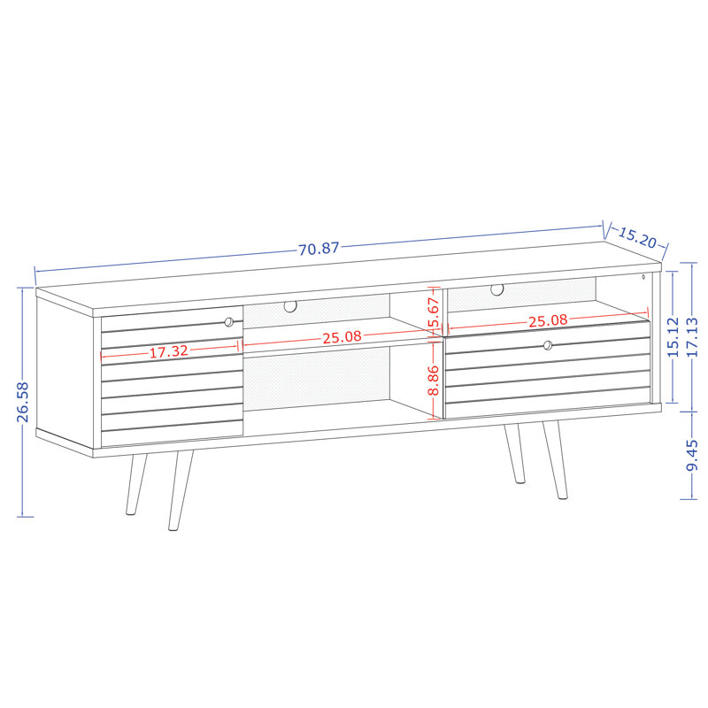 Meuble télé 71 po Modern Farmhouse - Console rustique brun et blanc | Idée cadeau, Blanc / Brun