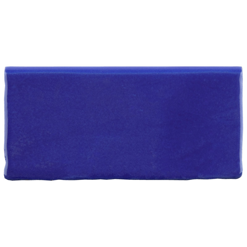 Viva 6" L x 3" W Ceramic Bullnose Tile Trim in Blue