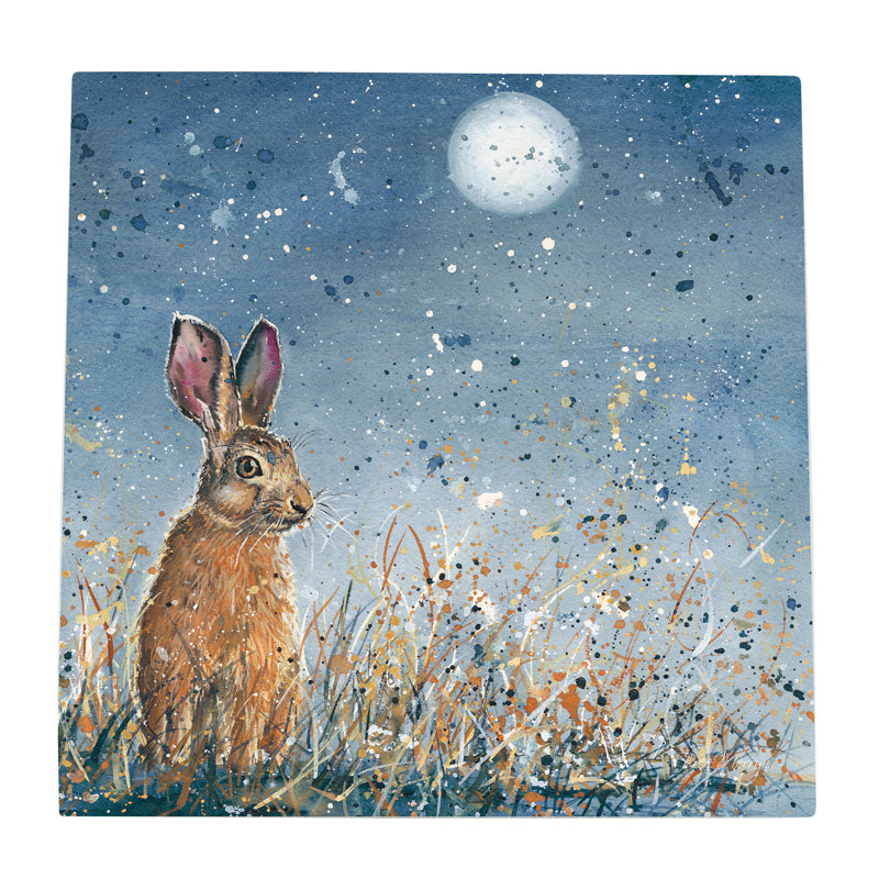 Hayden Hare Moon by Bree Merryn Ceramic Art Tile Wall Décor
