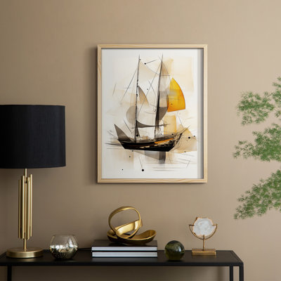 NAUTICAL Series CECXCVI, reproduction d'art encadrée - bois massif