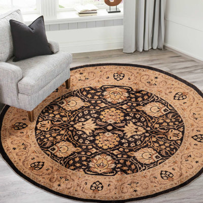 Tapis noir Peshawar Oushak 10 pi 0 po x 10 pi 1 po