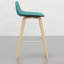 Tabourets revêtus de bleu (2) - hauteur de comptoir / bar de style Mid-Century (de 2) revêtus de tissu