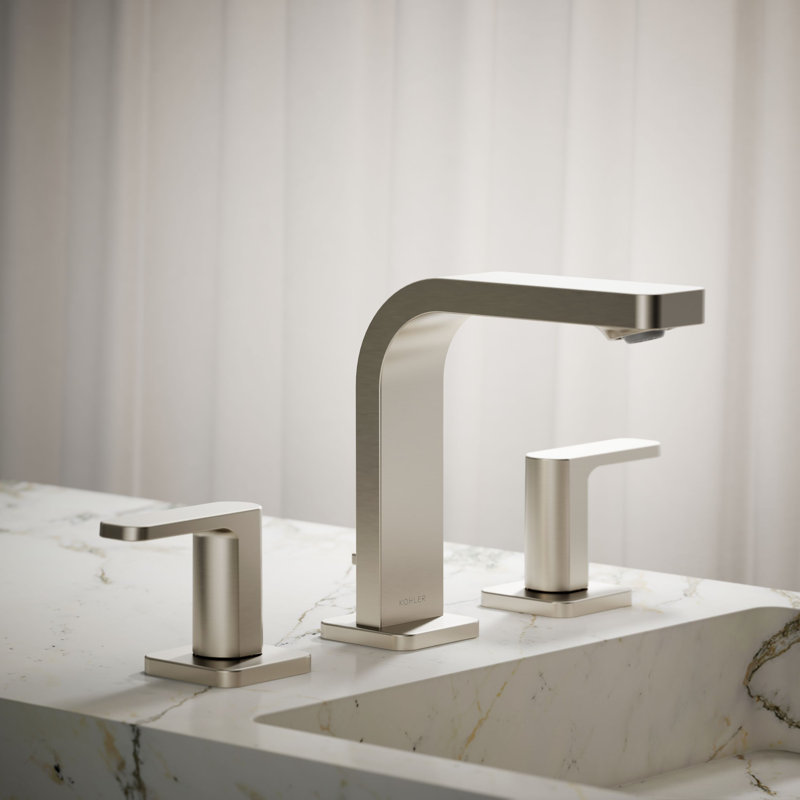Parallel™Widespread Bathroom Faucet, 3-Hole Two Lever Handle Bathroom Sink Faucet, 1.2 GPM, Vibrant Brushed Nickel, 1.2 GPM