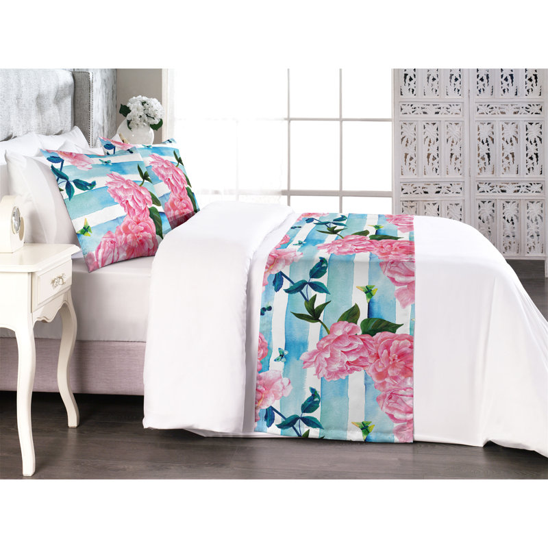 Ensemble de chemin de lit Ambesonne Roses, Grand lit