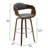 Swivel Upholstered Counter Stool with Solid Wood Frame-605559188