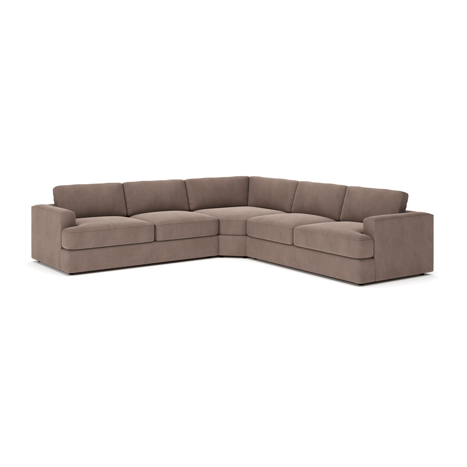 Cayden L-Sectional, Bella Cocoa Performance Velvet