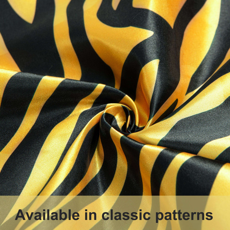 2 Pack Satin Marble Print Pillowcases, Yellow/Black Zabra, Queen Pillow Case with 2 Pillowcases