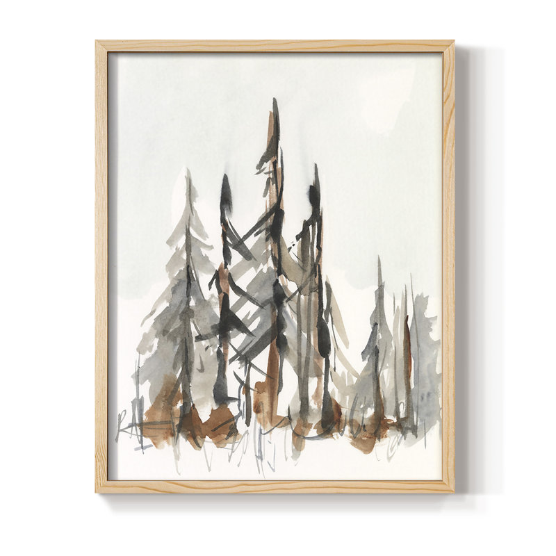 Rustic Evergreen II, reproduction encadrée - bois massif, Naturel, H 30 po x l 24 po
