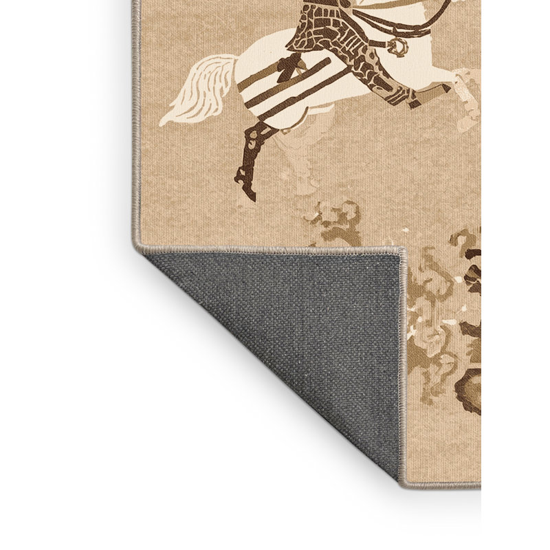 Tapis brun doux et moelleux à motif de javelot, 4 x 2