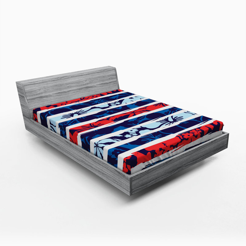 Microfiber Striped Fitted Sheet, Full / Double Fitted Sheet