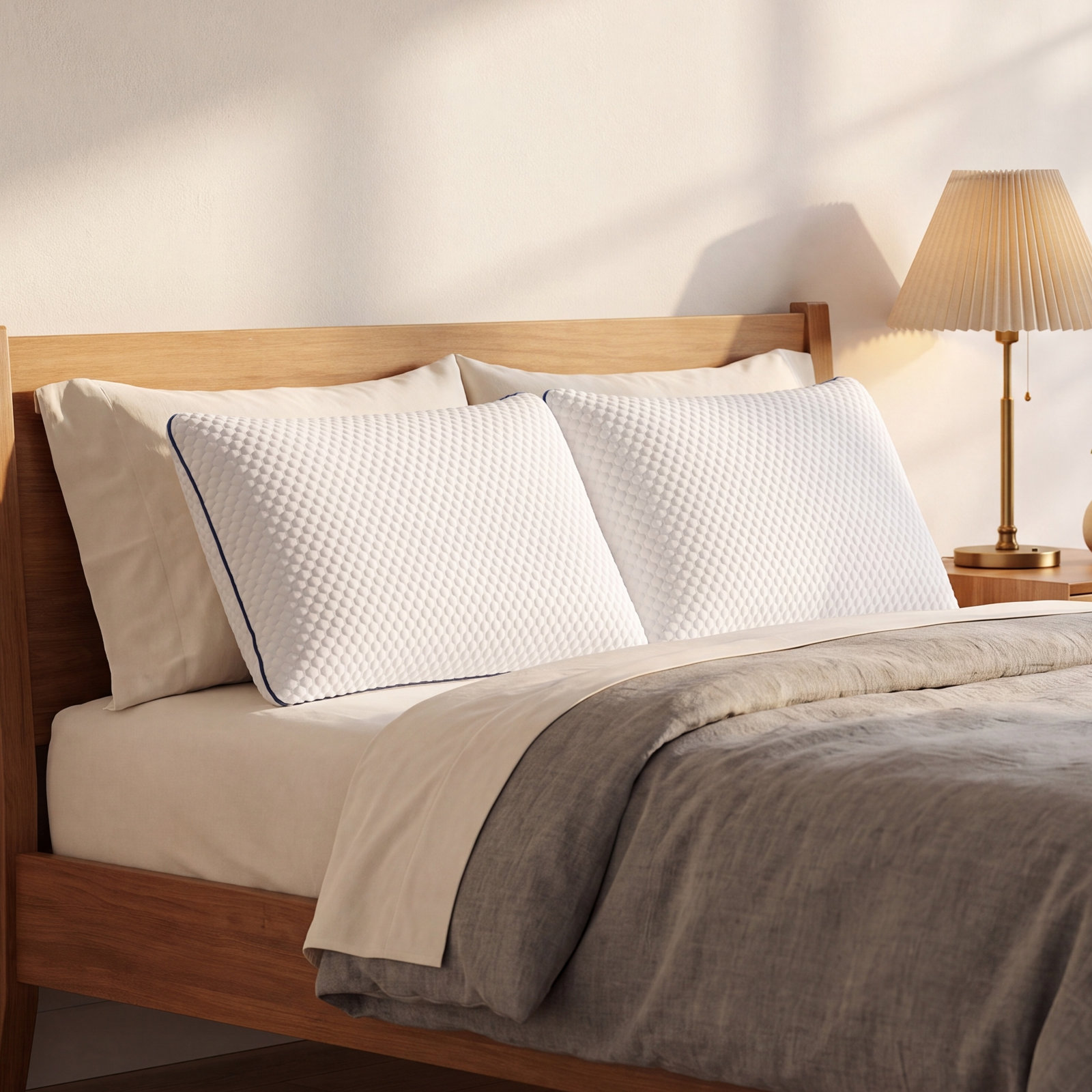 Plush Memory Foam Pillow, Standard/Queen, 2 - Pack, Medium