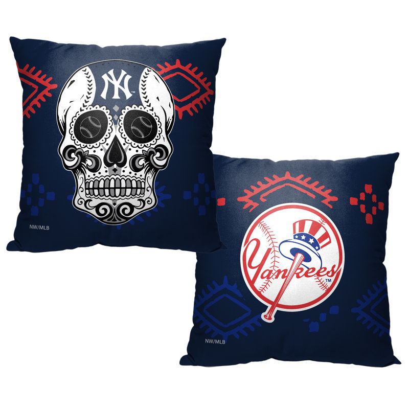 Philadelphia Phillies Red Candy Skull 16" Square Throw Pillow