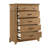 Esterel Wood 5-Drawer Chest, Honey Brown