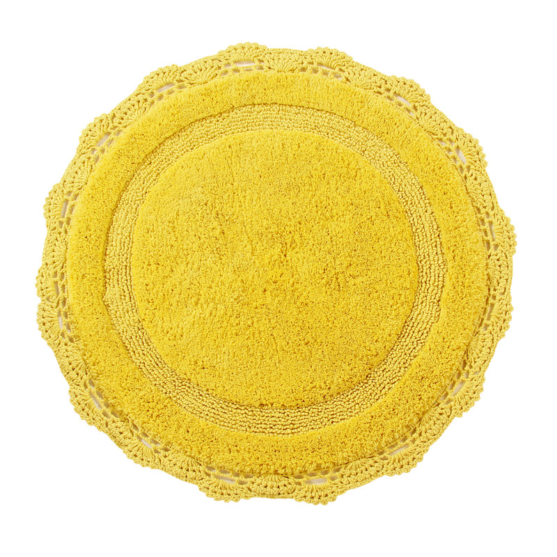 Tapis pour salle de bain Wingert, l 36 po x L 36 po, Jaune