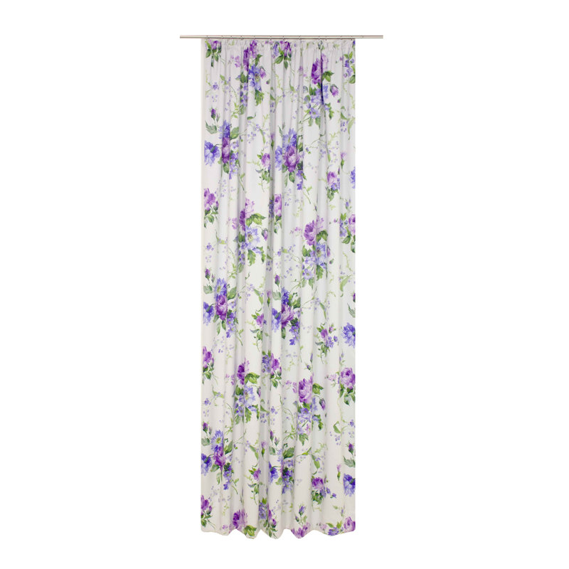 Pansy Blackout Curtain Single Panel, Purple and blue, 145cm Width x 245cm Drop