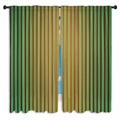 Vertical Striped Pattern Window Curtains Stripes Sheer & Room Darkening - 2 Panels