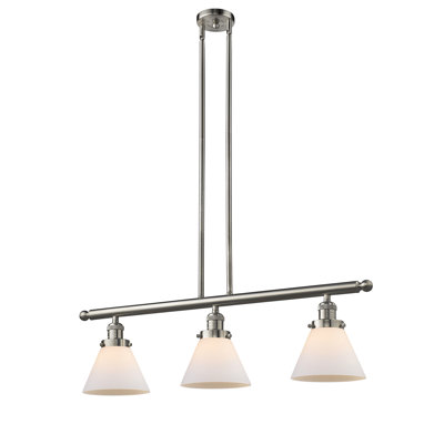 Cone 3 Light Stem Hung Island Light