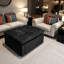 Canapé modulaire sans assemblage avec velours côtelé et méridienne relaxante, noir pour le salon Ambiance confortable en velours côtelé, décoration intérieure-1342044242