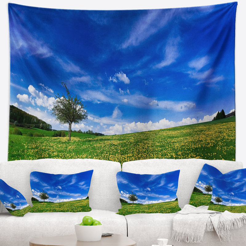 Tapisserie de champs spring landscape, H 50 po x l 60 po