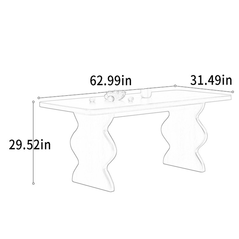 Elray Ash Solid Wood Dining Table, 31.49" W x 62.99" L