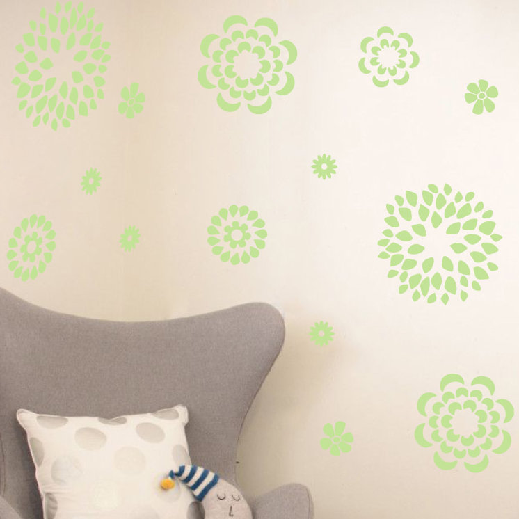 Adhésif décoratif motif floral, H 19 po x l 24 po x P 0,01 po, Tarte à la lime