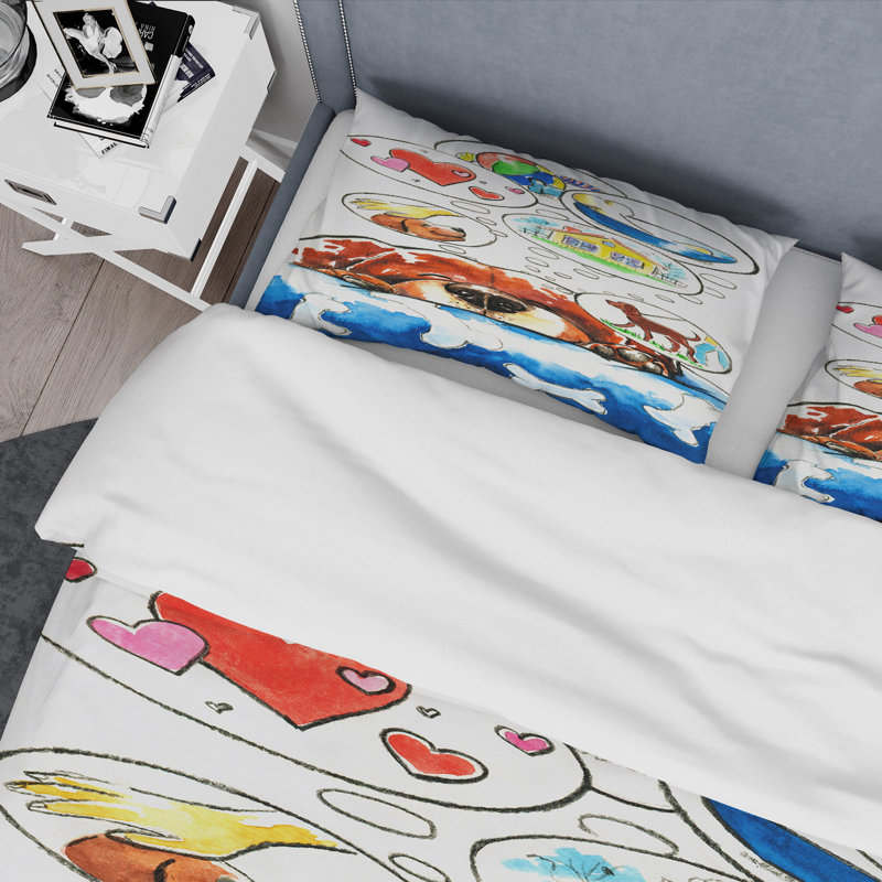 Ensemble de housse de couette Dog Dreams - Children Art - Microfibre de polyester