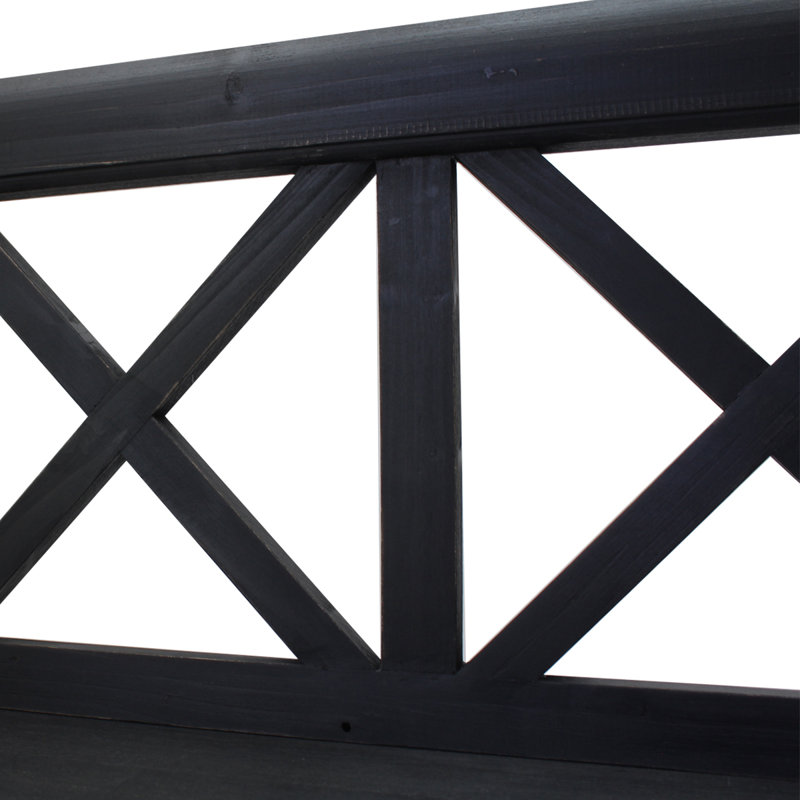 Banc en bois massif, Noir
