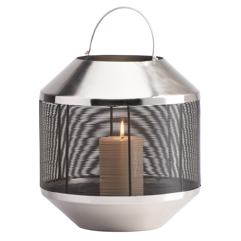 Metal Tabletop Lantern, 11.5" H x 11" W x 11" D