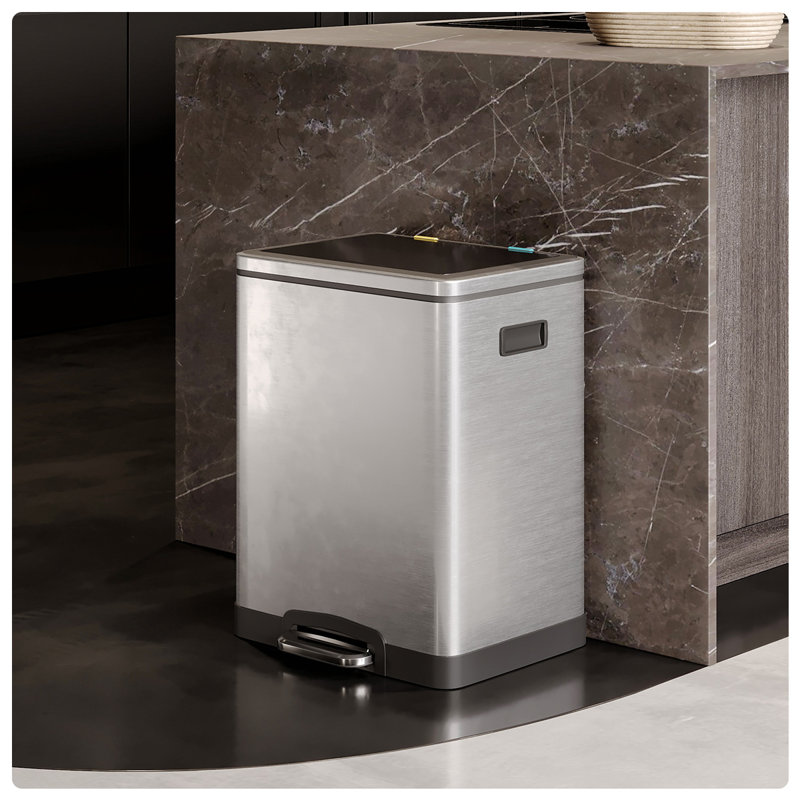 Totti Steel Step On Kitchen Trash Can - 8 Gallons