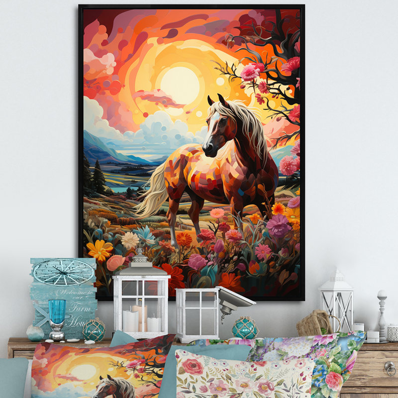 Carrousel de l'enfance II, H 40 po x l 30 po x P 1,5 po, Cadre flottant noir