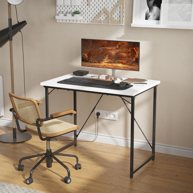 Cartee Computer Desk 80cm Writing Desk Brown Office Desk, Rustic Brown, 73.5cm H x 80cm W x 50cm D