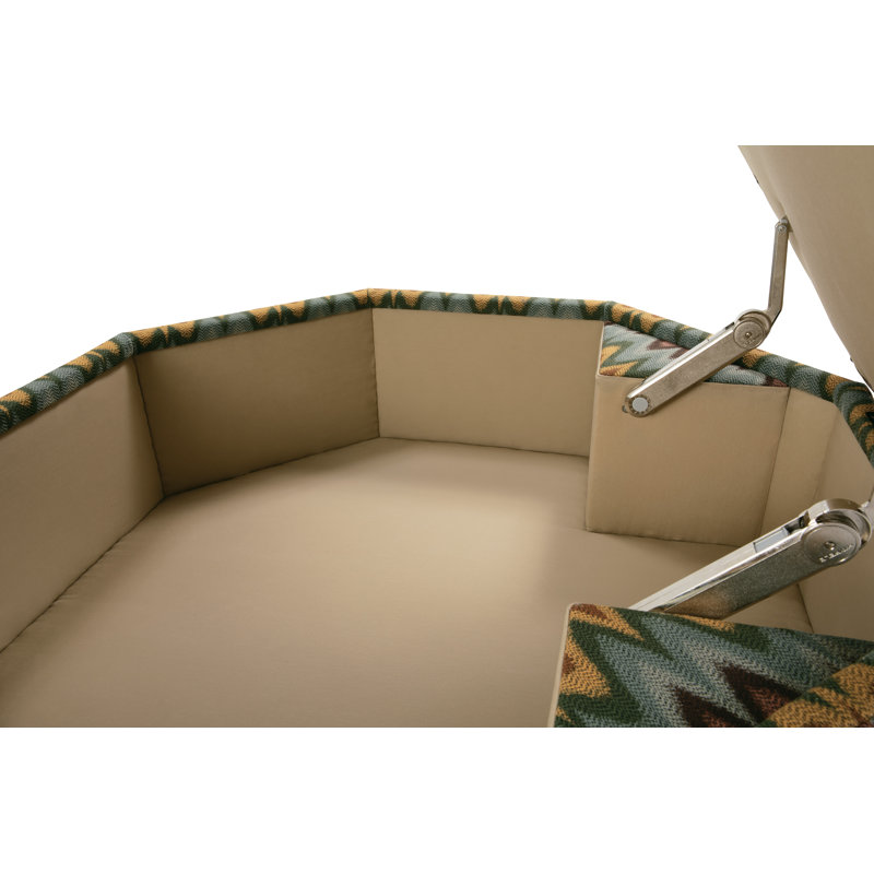 Custom Ottoman, Brown Linen Blend
