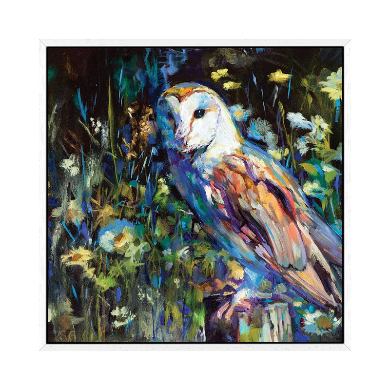 Evening Haunt by Sue Gardner - Painting on Canvas, White Framed, 45.72 cm H x 45.72 cm W