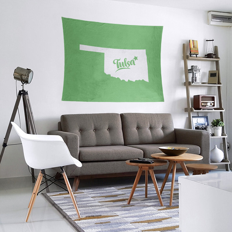 Tapisserie Tulsa Oklahoma, H 88 po x l 104 po, Vert