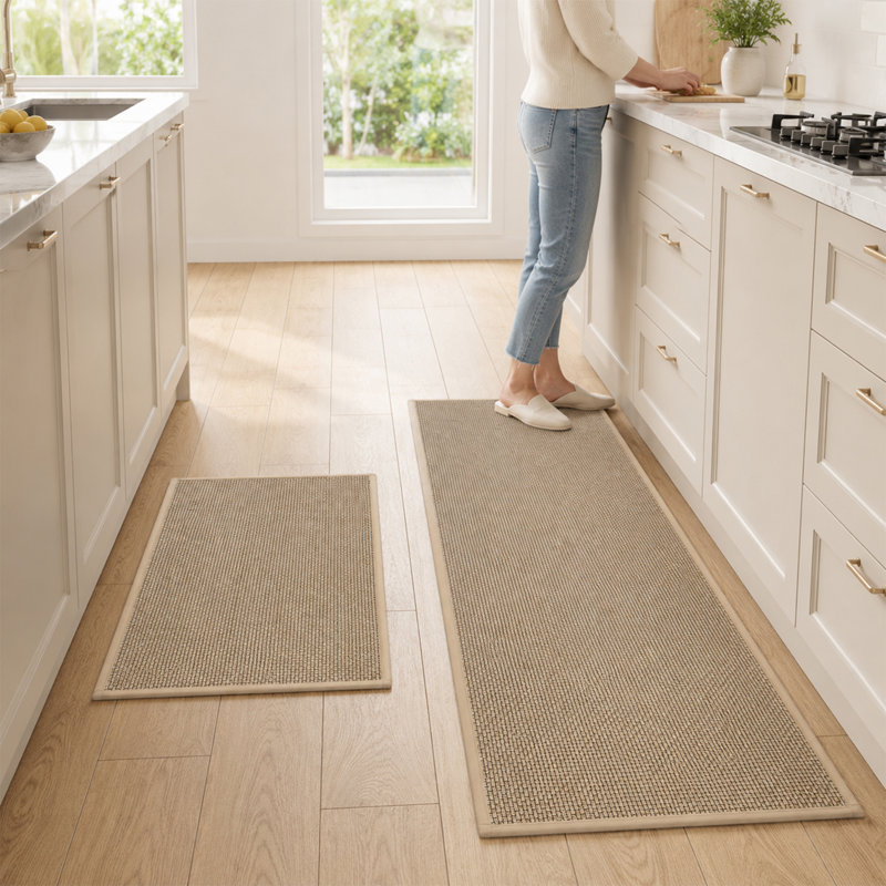 Non-Slip Kitchen Mat 2pcs Machine Washable Absorbent Kitchen Runner Rugs, Door Mat with Rubber Backing