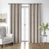 Shay Solid Natural Cotton Grommet Top Drapery Panel Set of 2