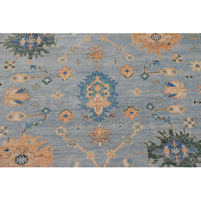 Tapis rectangulaire en laine noué à la main