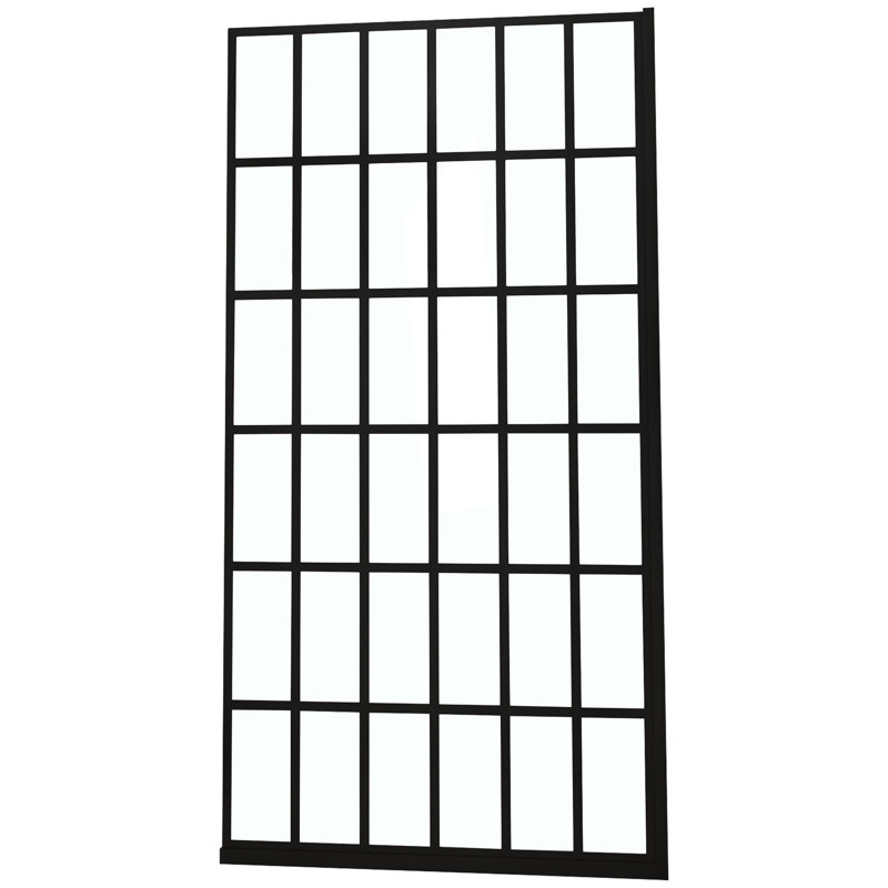 Porte de douche fixe noire matte l 38 po x H 72 po - panneau simple, transformateur pour salle de bain dans un élément moderne et élégant