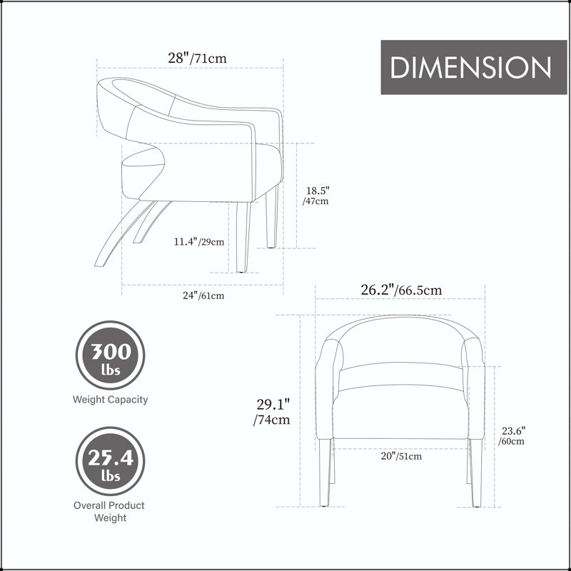 Chaise d'appoint Mid-Century, Faux Leather, Grey