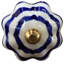 Ensemble de douze poignées de tiroir en céramique florales bleues et blanches