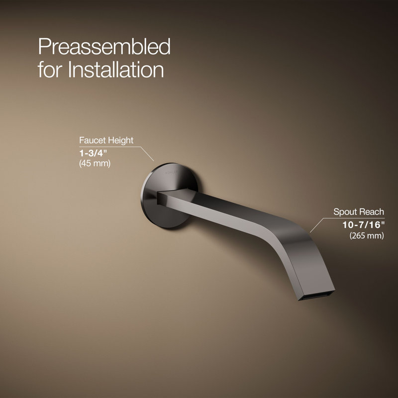 Components Wall-Mount Bathroom Sink Faucet Trim, Vibrant Titanium
