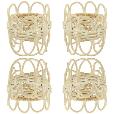 Hughie Rattan Napkin Rings with Twisted Design