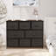Commode Sorbus avec 8 tiroirs - Meuble de rangement pour la commode pour chambre à coucher, couloir, structure en fer, plateau en bois de style campagnard rustique, bacs en tissu (brun)