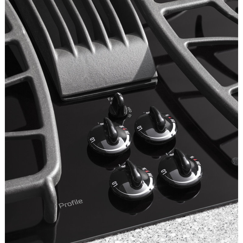 Natural Gas Cooktop with 4 Burners, Black