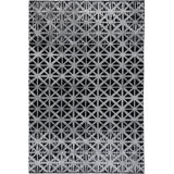 Rapture Geometric Flatweave/Machine Woven Cotton Silver Gray/Black Area Rug