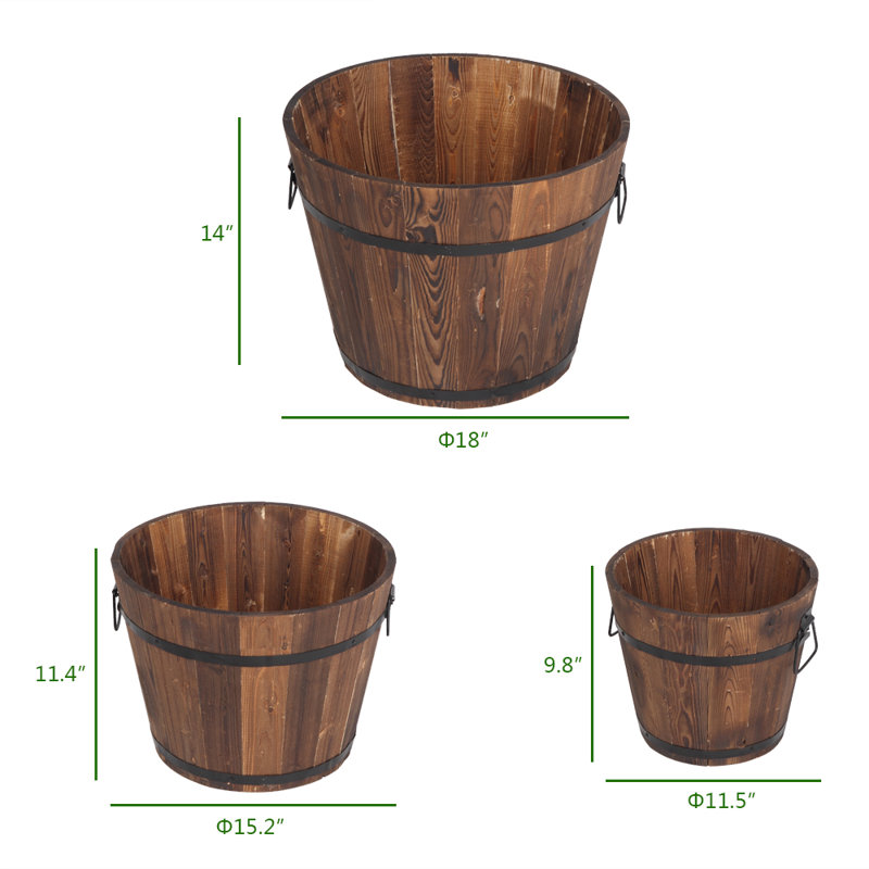 Wood Barrel Planter