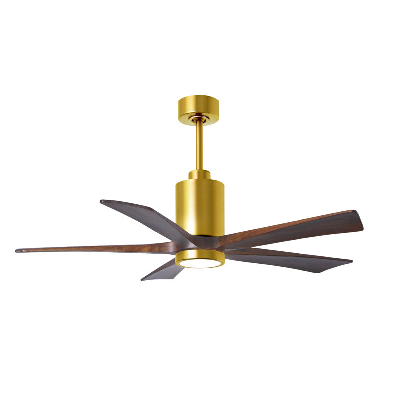 Patricia 52'' Ceiling Fan with LED Lights, Walnut Tone, Brushed Brass
