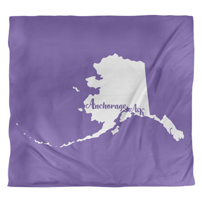 Modern & Contemporary Polyester Duvet Cover, King Duvet Cover, Purple