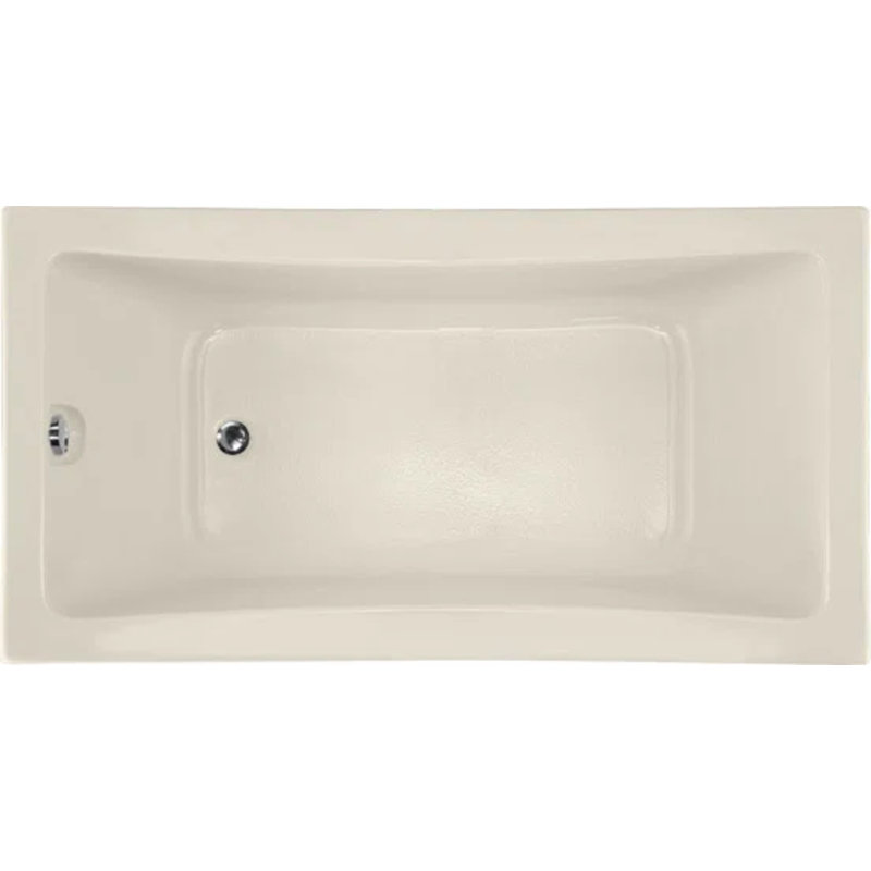 Rosemarie 60'' x 32'' Soaking Acrylic Bathtub, Biscuit, Satin Brass