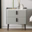 Table de chevet avec 2 tiroirs, table de chevet avec plateau en marbre, table d'appoint moderne pour la chambre à coucher, table de bout pour le salon, gris-484992740